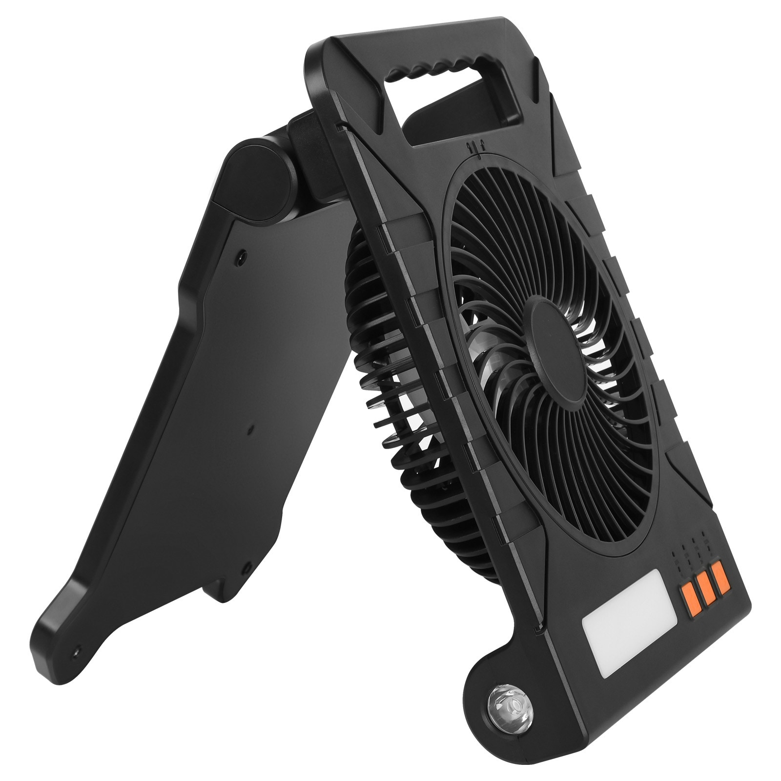 Portable Solar Fan With Led Lantern And Rechargeable Battery_voghion.com